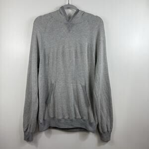 Vince Mens Large Gray Wool Blend Hooded Sweater Pullover Designer Winter Neutral